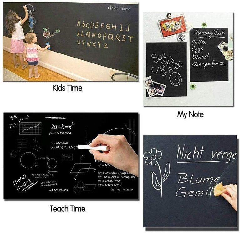 snoogg black board wall sticker removable decal chalkboard with 5 free chalks for home scho