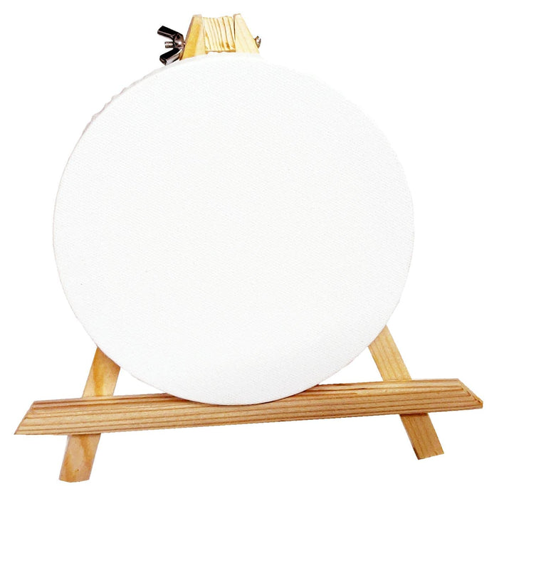 snoogg art party series portable 6 stretched canvas round with 8 tabletop display stand a f