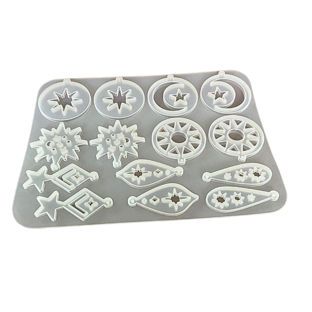 SNOOGG Celestial Sunburst Gear Silicone Mold Set Epoxy Resin Eco Gypsum Alternate to Jesmonite Casting for Jewelry Making Pendants Earrings Keychains and Charms