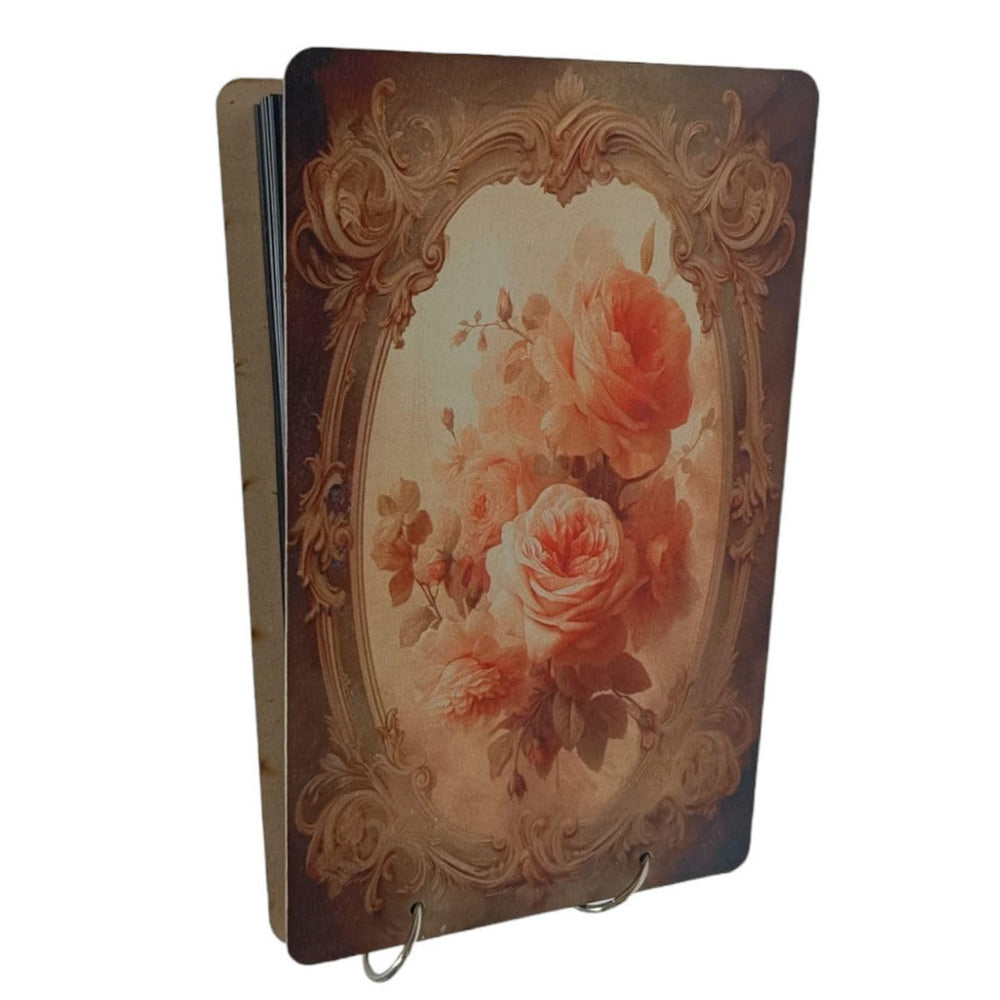 snoogg scrapbook 60 page photo album rectangle 10x6 inch 280 gsm with uv vintage design pri