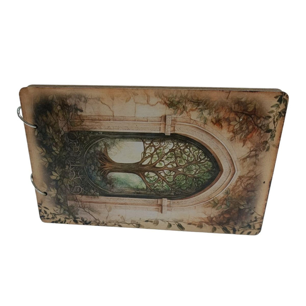 snoogg scrapbook 60 page photo album rectangle 10x6 inch 280 gsm with uv vintage design pri