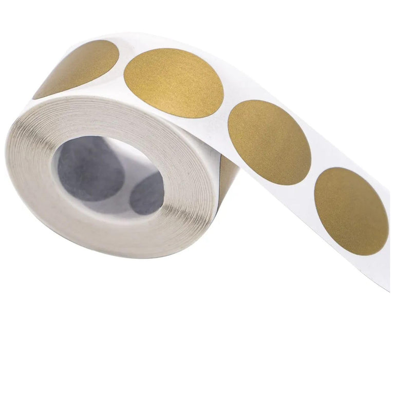 SNOOGG 300 Round 1-Inch Gold DIY Scratch Off Stickers - Round Shape Perfect for Wedding Favors, Baby Showers, Party Games, Events, Promotions & Crafts (Gold)
