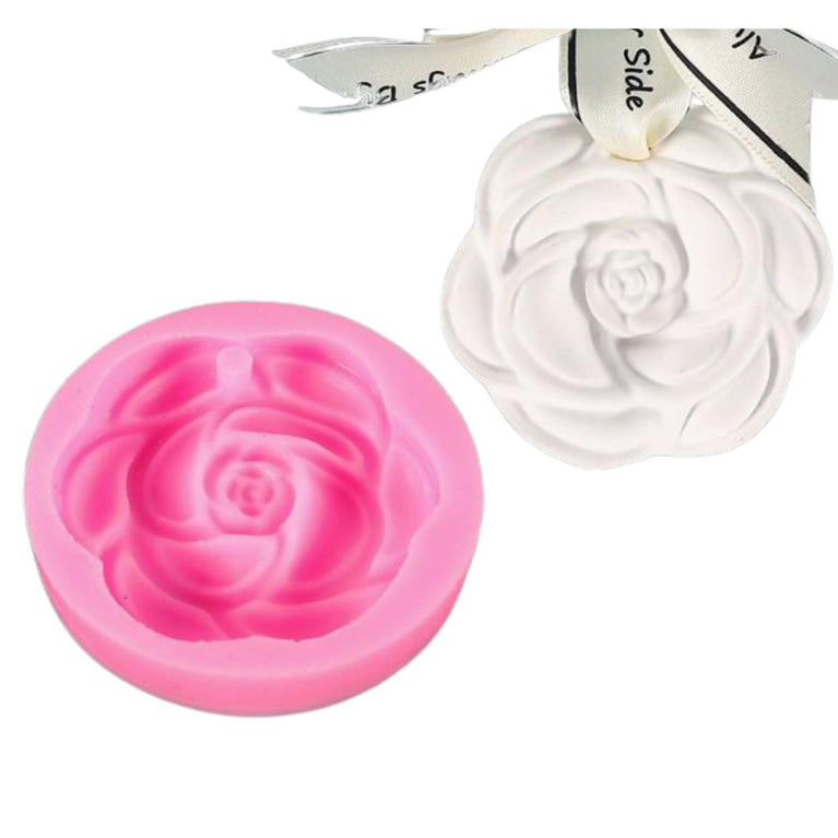 SNOOGG 3D Camellia Flower Silicone Mold Candy Soap Candle Wax Resin Eco Resin Casting Heavy Duty Flexible Nonstick Easy Demold