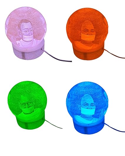 SNOOGG Pack of 1 Jainism terapanth achary’s, Lord mahaveer and Namokar Mantra Theme Moon Lamp for Home D©cor, Return Gift and Festivel Occasions and More