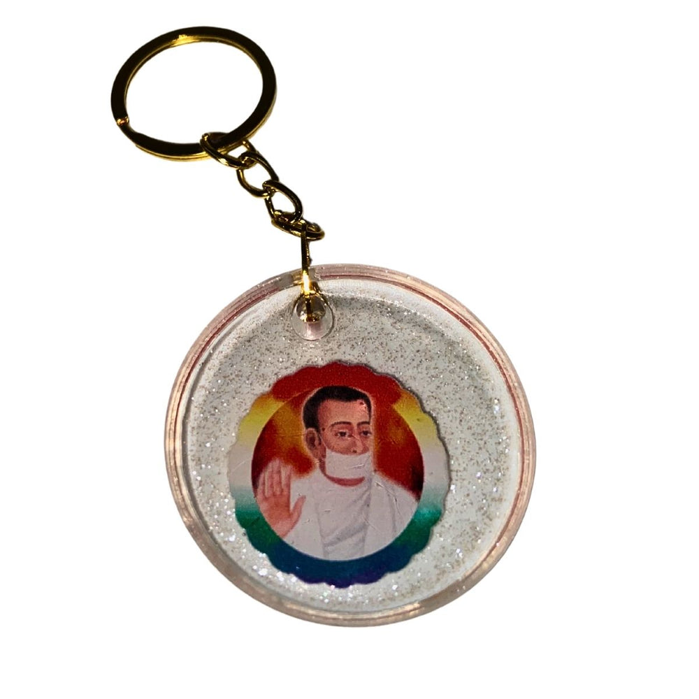 jainism theme key chain made from epoxy resin in multi color pack of 1 pc each size approx