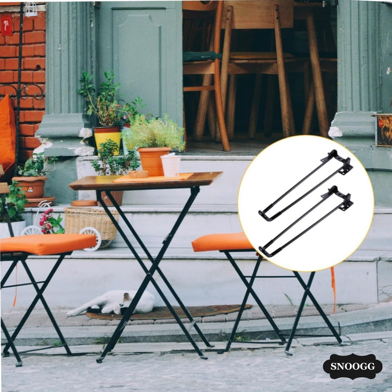 SNOOGG Set of 3 Heavy-Duty Metal Foldable Table Legs Furniture Legs with Screws for DIY Coffee Tables & Side Desks