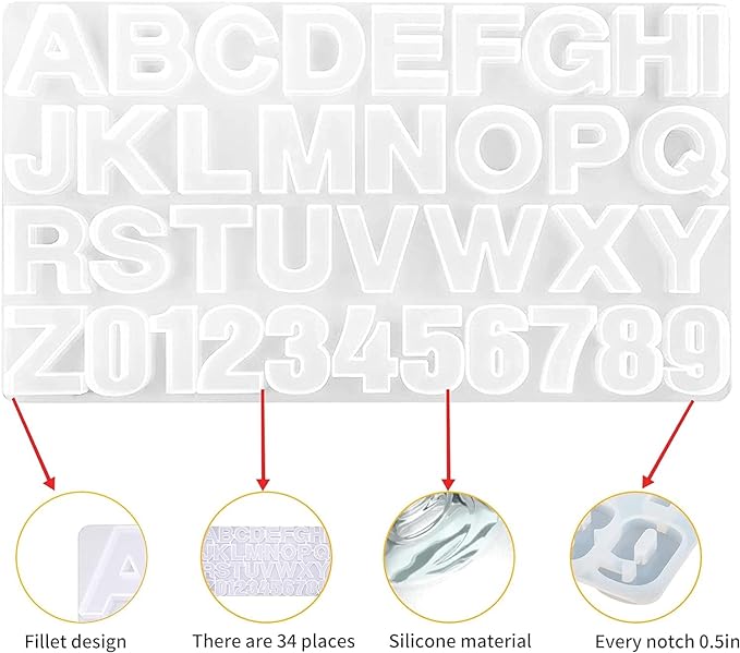 snoogg resin silicone abcd mold without hole and gold and bronze colour metallic alcoholic