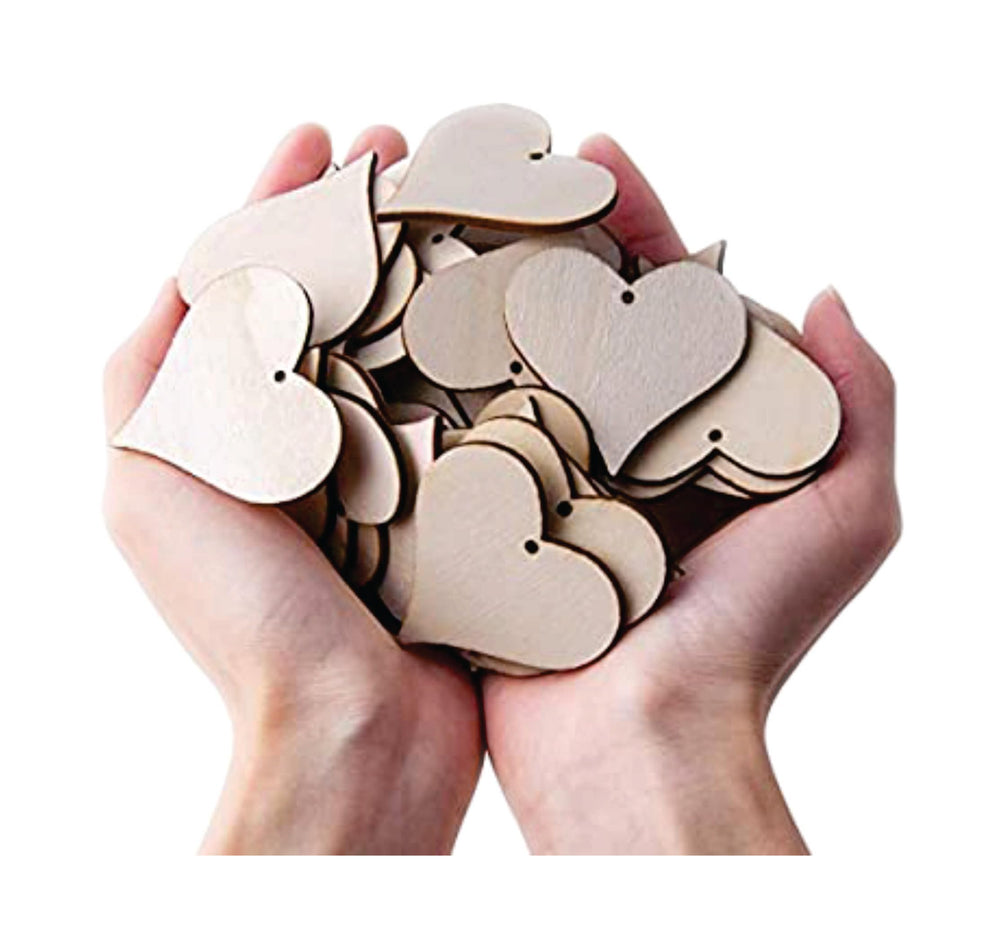 snoogg 10 piece of 2 inch hearts keychain mdf wooden laser cut outs for art and crafts diy