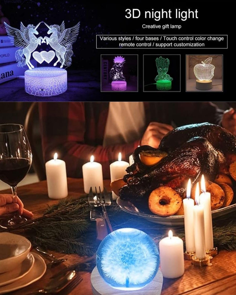 snoogg valantine balloon heart design night light lamp dimmable with touch function sturdy