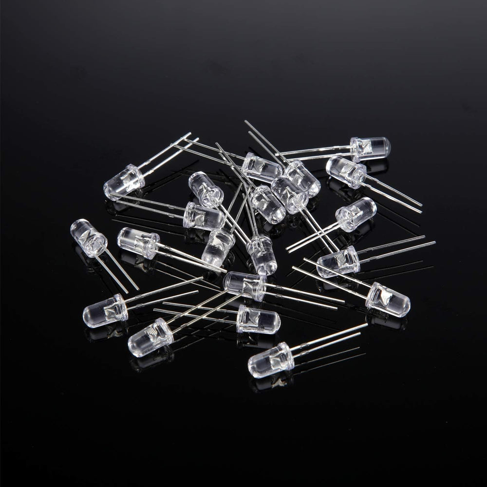 snoogg 100 piece 5 mmtransparent dc 2v led diode lights emitting bulb white colour for elec