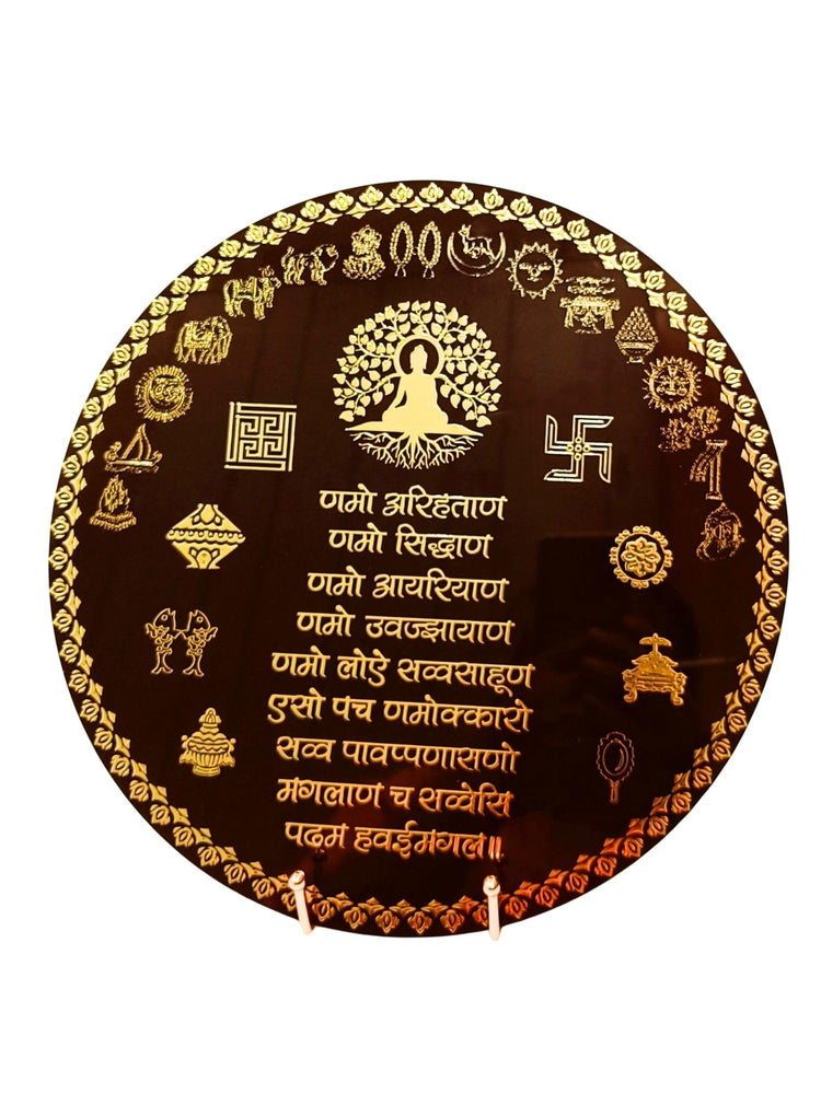 snoogg 6 inch jainism namokar navkar mantra epoxy ultra clear resin art and uv thick acryli