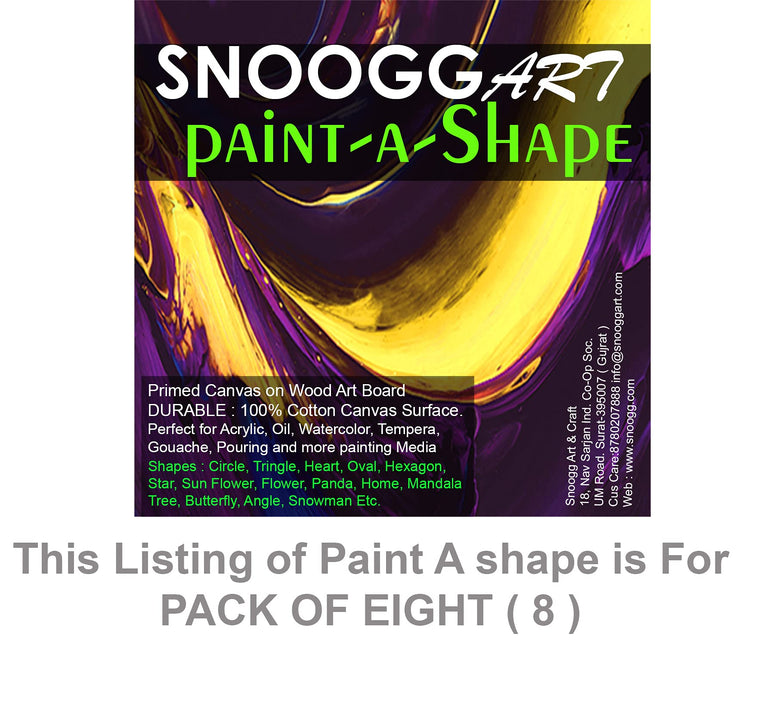 snoogg 6 inch 8 pcs paint a shape cotton canvas board heart shaped painting drawing blank p