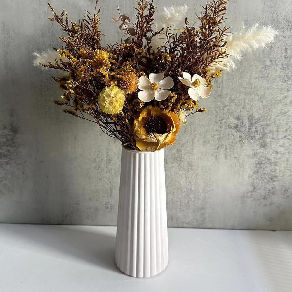 SNOOGG Striped Vase Silicone Mold for Resin Casting 8 inch Tall Flower Pot Mould for Epoxy Gypsum Concrete Cement Wax Candles DIY Pen Holder Home Decor Art Craft