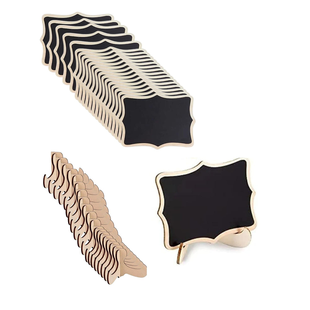 snoogg mini chalkboard signs 20 pack small fancy polygon wooden tabletop chalkboard sign wi