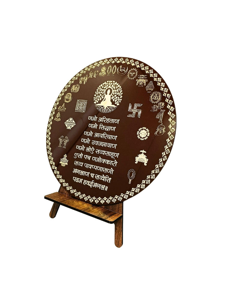 snoogg 6 inch jainism namokar navkar mantra epoxy ultra clear resin art and uv thick acryli