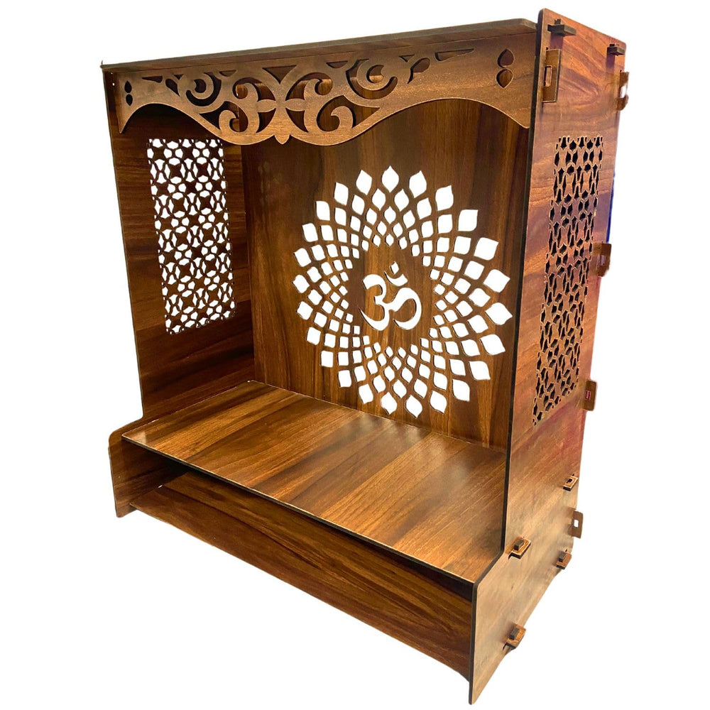 snoogg wall mounted wooden pooja mandir temple stand for home and office easiest assembly w