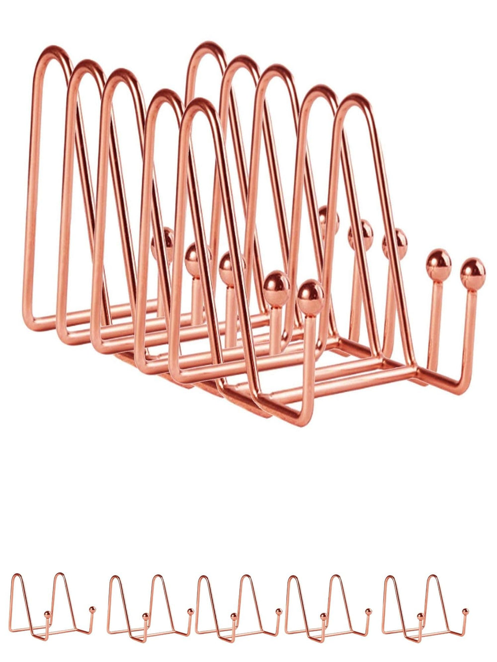 snoogg 6 inch pack of 5 display stands rose gold plate stands metal frame holder stand for