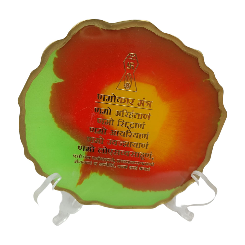 snoogg 4 inch resin art namokar navkar mantra desk frame expertly crafted by skilled artisa