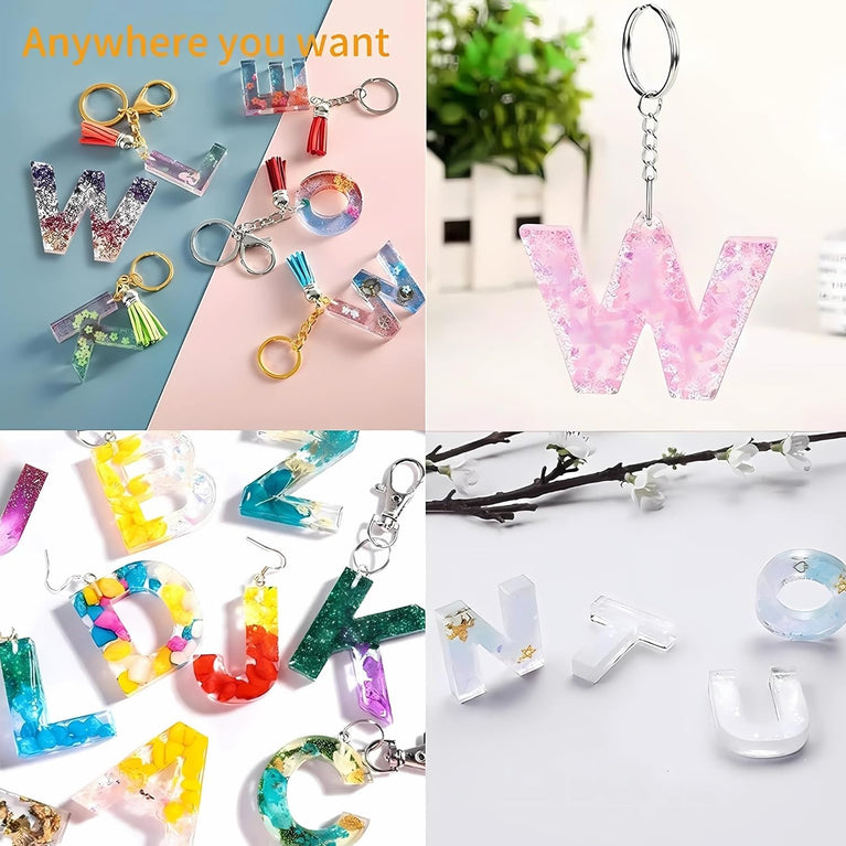 SNOOGG Large Alphabet Numbers Silicone Mold Epoxy Resin Eco Gypsum Alternate to Jesmonite Casting for DIY Crafts Keychains Jewelry and Personalized Lettering