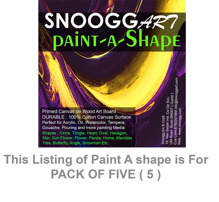 snoogg art heart shaped painting cotton canvas board 6 inch 5 pieces