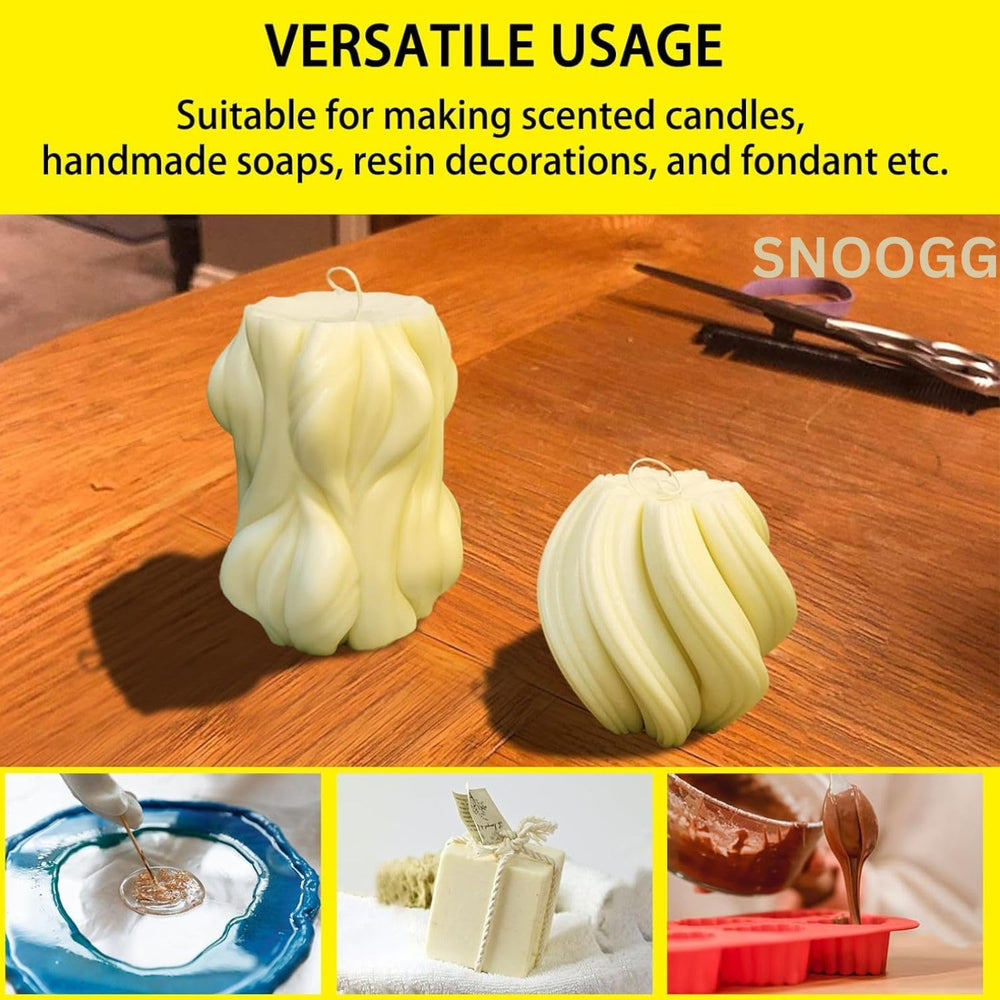 snoogg 3d sprial small candle mold silicone mold for candle making aromatic stones scented
