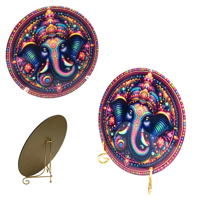 snoogg god ganesha siddhivinayak desktop 3d uv reactive with epoxy resin picture and foldab