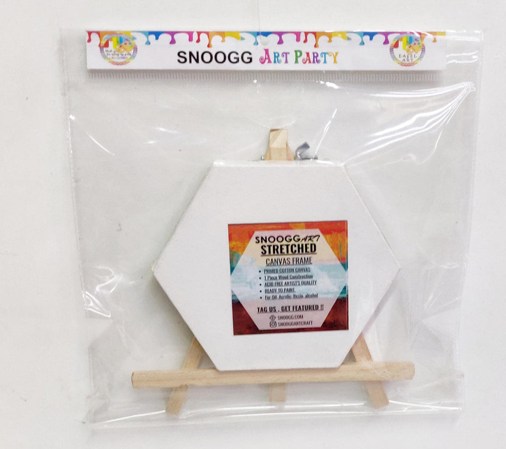 snoogg art party series portable 6 stretched canvas hexagon with 8 tabletop display stand a