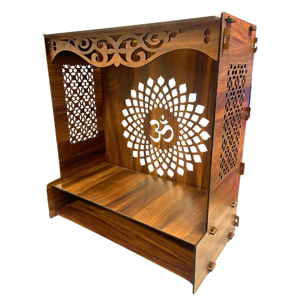snoogg wall mounted wooden pooja mandir temple stand for home and office easiest assembly w