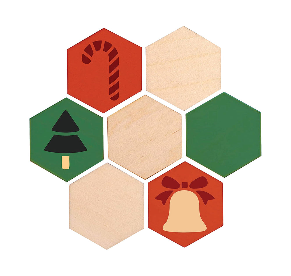 snoogg 6 piece of 4 inch hexagonal mdf wooden laser cut outs for art and crafts diy project