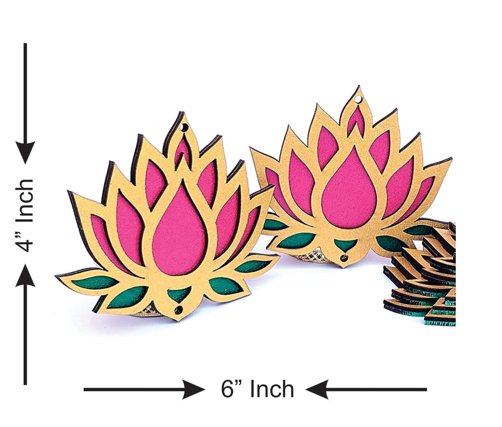 snoogg 6piece of 6 inch lotusmdf wooden laser cut outs for art and crafts diy project resin
