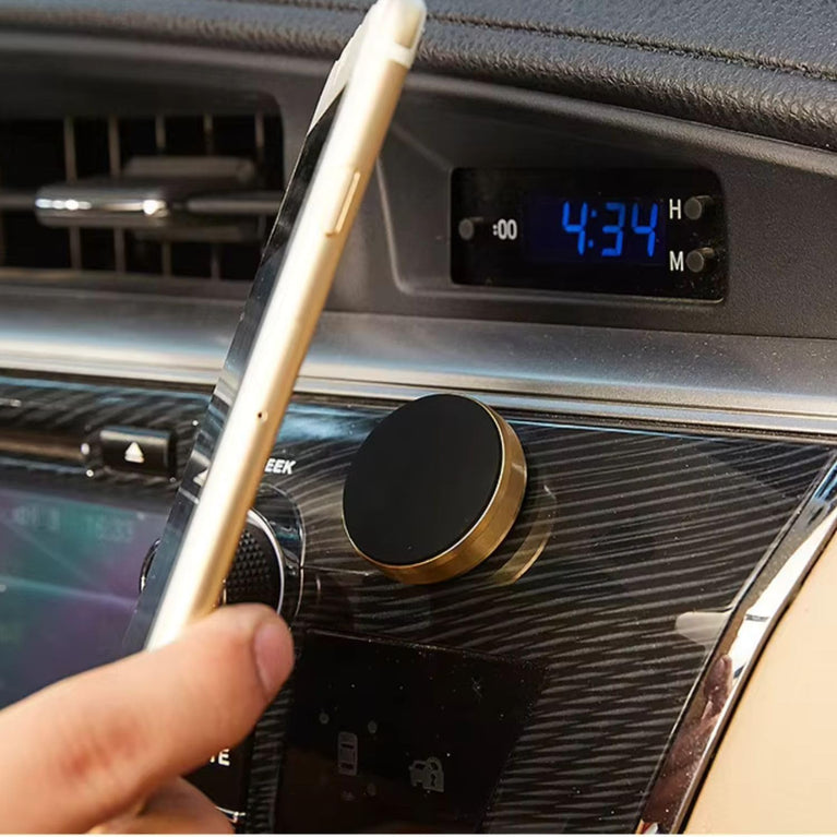 SNOOGG Strong Magnetic Mounts 1 Pack Gold with 3M Adhesive. Flat Cell Phone Holder for Car Dashboard, Wall, Mirror. Cute Stick on Universal Kit for Tablets, Smartphones for Girls, Women (1)