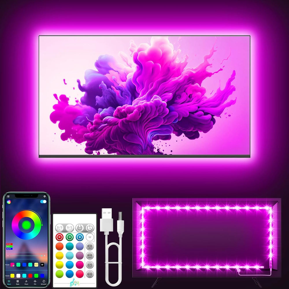 snoogg rgb led backlight for tvs features a bluetooth app music sync sync and ir 24 key rem