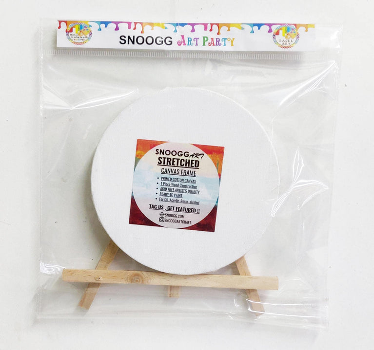 snoogg art party series portable 6 stretched canvas round with 8 tabletop display stand a f