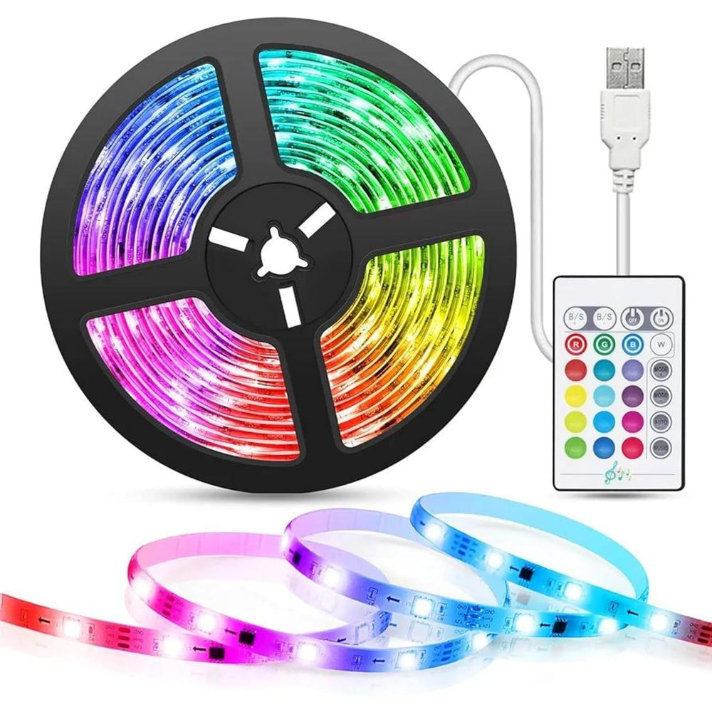 snoogg smart rgbled strip light usb led lights with 3 button controller and 24 key remote f