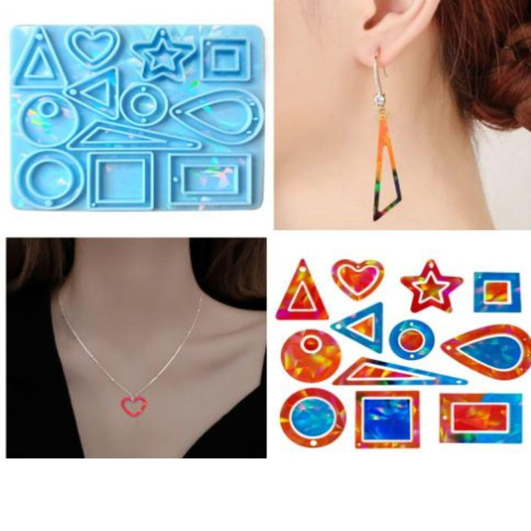 SNOOGG Geometric Shapes Silicone Mold Epoxy Resin Eco Gypsum Alternate to Jesmonite Casting for Jewelry Earrings Pendants Charms and DIY Craft Kits