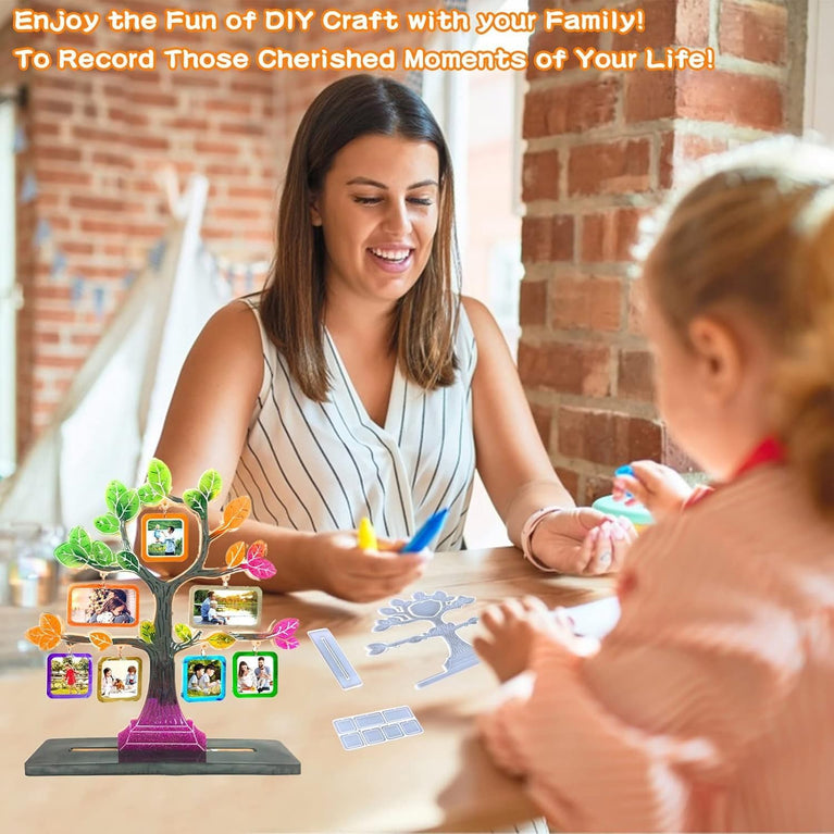 SNOOGG Photo Frame Silicone Resin Moulds Family Tree Shape Epoxy Resin Picture Frame Kit with & Hanging Photo Mould 2 Moulds - 1 Set for Home Wall Decor