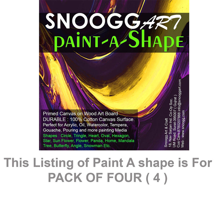 snoogg 6 inch 4 pcs pack paint a shape cotton canvas board round shaped painting blank pane