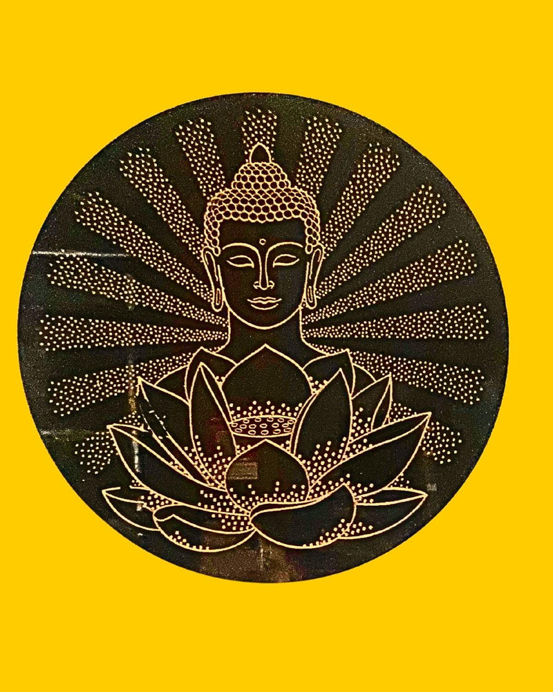 snoogg uv reactive wall art black and gold 12 inch buddha modern artwork spiritual yoga med