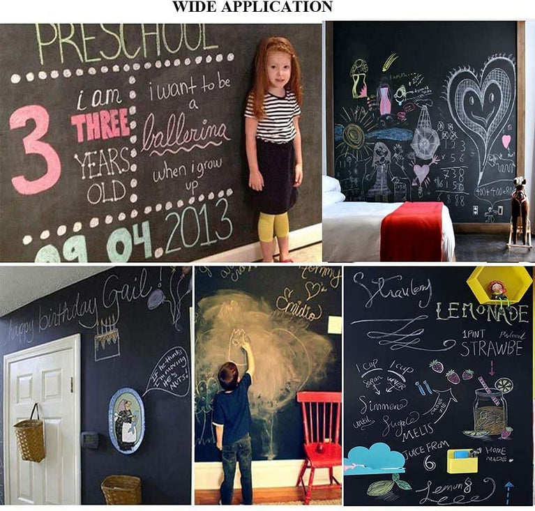 snoogg black board wall sticker removable decal chalkboard with 5 free chalks for home scho