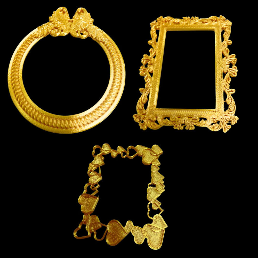 snoogg 3d gold pla plastic filament vintage photo frame pack of 3 designs for resin art sha