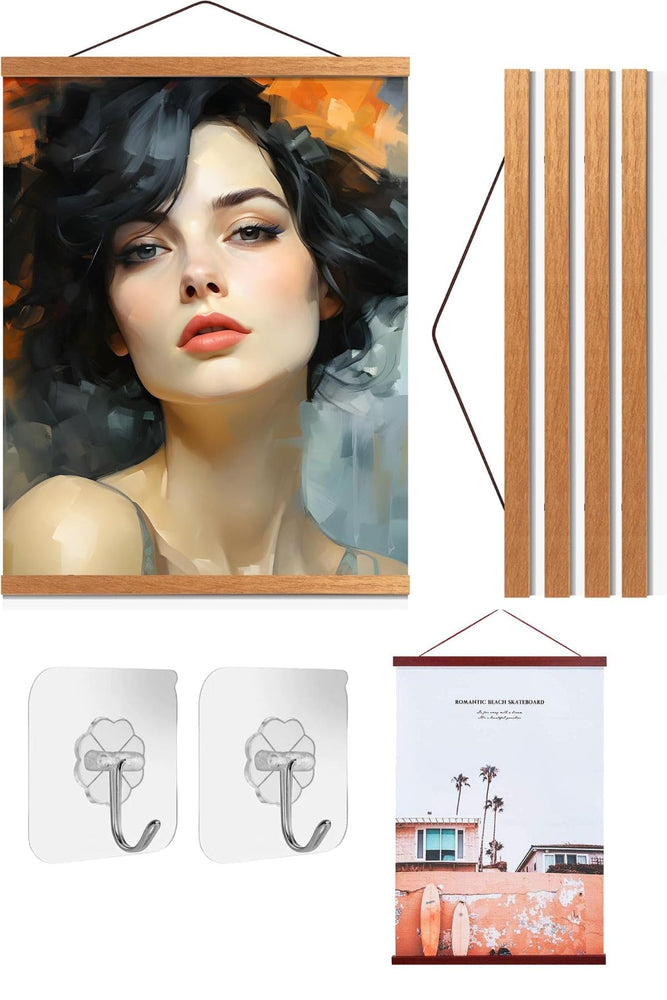 snoogg 20 inch wide magnetic poster hanger frame 20x20 12x24 20x30 wood frame for posters p