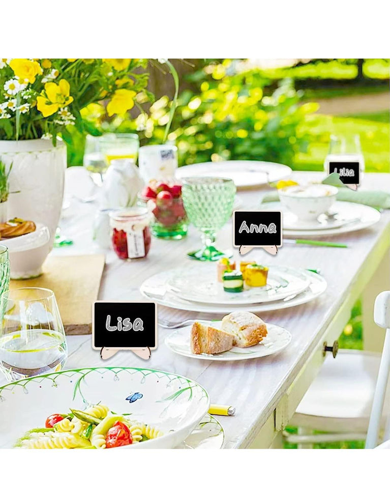 snoogg mini chalkboard signs 15 pack small fancy polygon wooden tabletop chalkboard sign wi