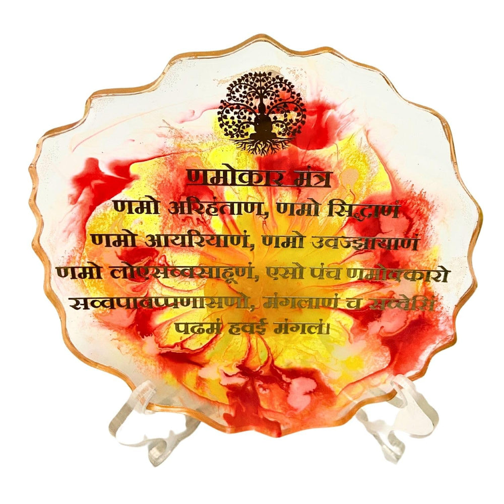 snoogg 6 inch resin art handmade spiritual jainism namokar mantra also known pancha namask