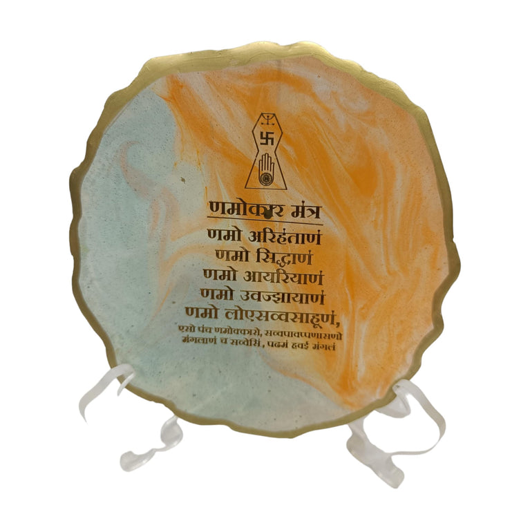 snoogg 4 inch resin art handmade spiritual jainism namokar mantra also known pancha namask