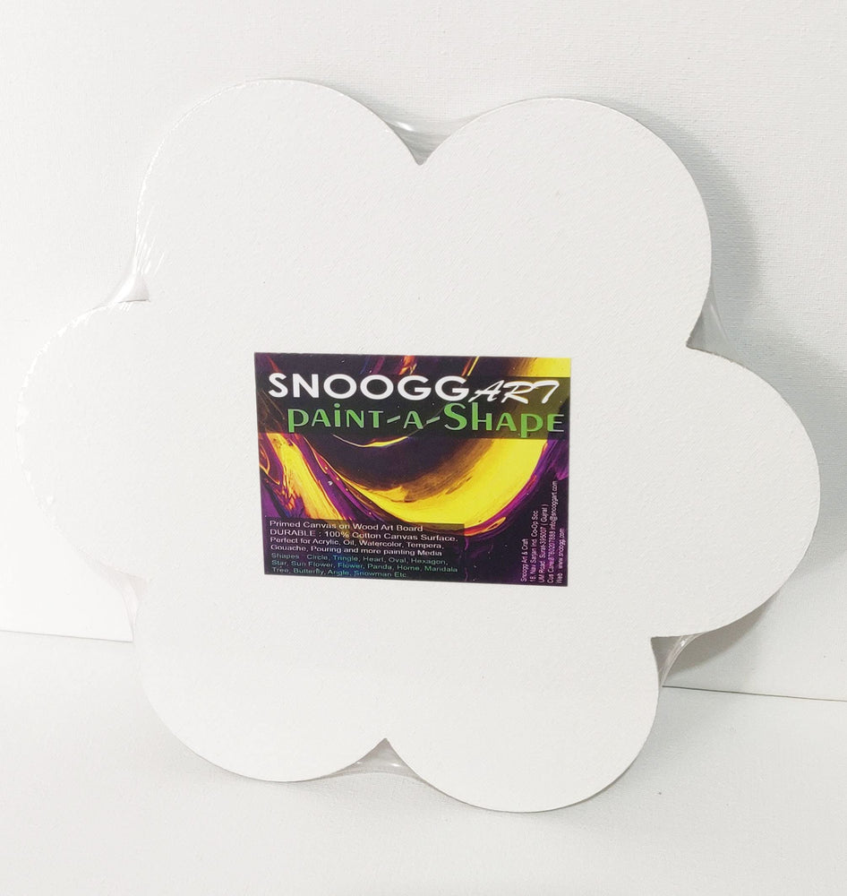 snoogg 6 inch 3 pcs pack paint a shape cotton canvas board flower shaped painting blank pan