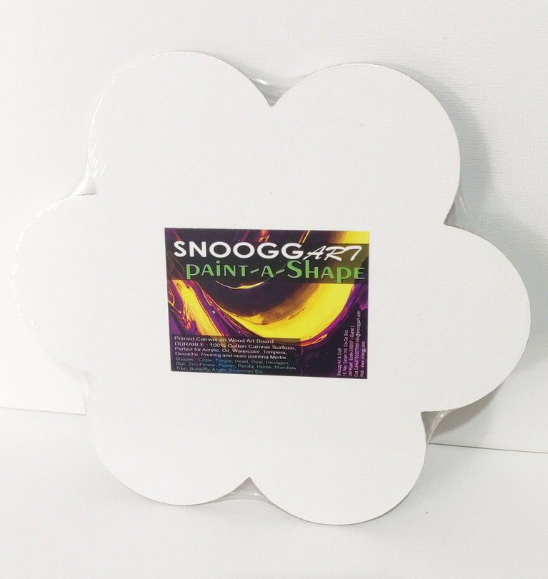 snoogg art a shape cotton canvas board flower shaped painting 10 inch 5 pieces