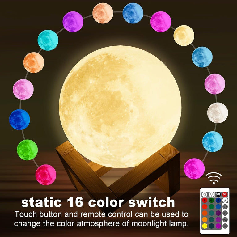 snoogg galaxy moon lamp 15 cm 16 colours led 3d moon light remote touch control gifts for g