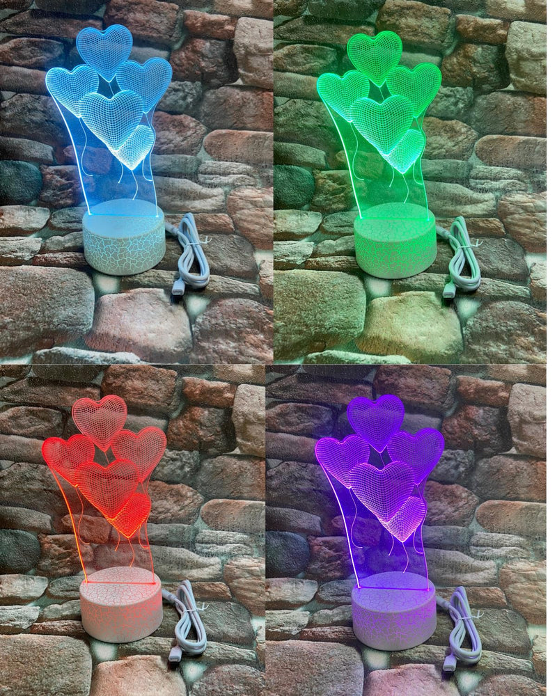 snoogg valantine balloon heart design night light lamp dimmable with touch function sturdy