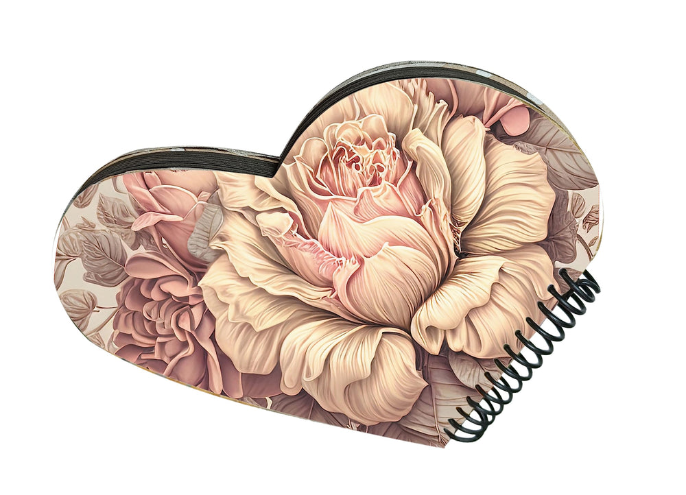 snoogg heart shape scrapbook journals album hard wood u v printed with resin art cover with