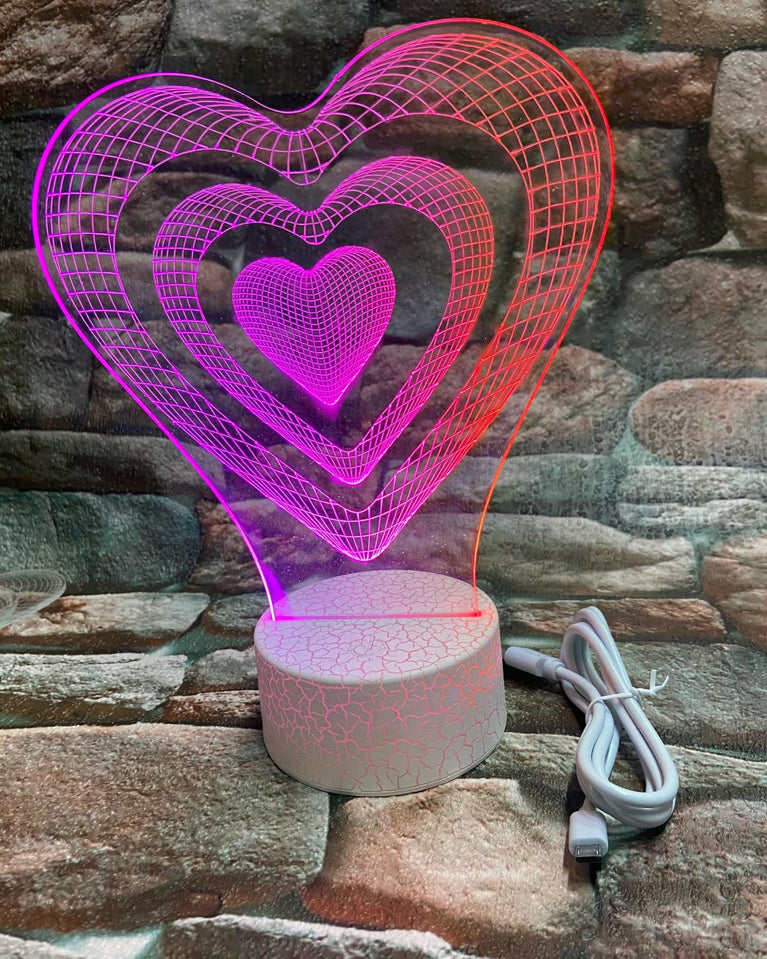 snoogg valantine heart night light dimmable night light acrylic plate and sturdy abs base i